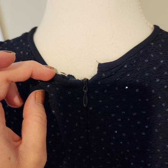 Vintage 90's Y2K Reggio Women's Navy Blue Sparkle Top Evening Gown, size 12 - Picture 8 of 10